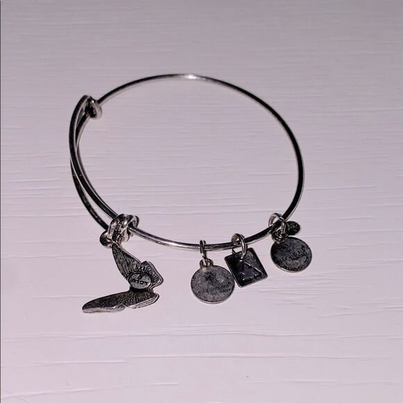 Alex & Ani Butterfly Silver Charm Bangle Bracelet With Charms Rafaelian Silver - Picture 4 of 14